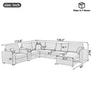 5-Seat Modular Sectional Sofa Couch