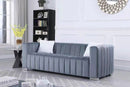 A modern channel sofa take on a traditional Chesterfield,Grey color,3 seater