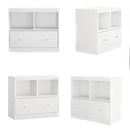 Toy Storage Organizer With Large Drawer And Low Bookshelf For Nursery & Playroom - White by HouseOfZazla