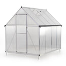 6x8 FT Polycarbonate Greenhouse, Outdoor Walk-in Green House with Vent Window, Hinged Door, Rain Gutter, Heavy-Duty Aluminum Hot House for Backyard Garden