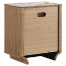 Leanne 2-drawer Sinter Stone Top Nightstand Light Oak