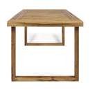 Outdoor 7 Piece Dining Set With Cushions - Sandblasted Natural / Beige