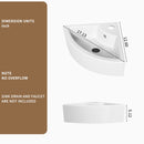Triangle Corner Sink For Bathroom - Milk White by HouseOfZazla