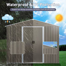 8Ft x 10Ft Outdoor Metal Storage Shed With Metal Floor Base, With Window - Gray by HouseOfZazla