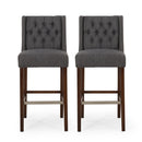 Solstara Upholstered Dining Barstool with Button Tufted and Wing Back by HouseOfZazla