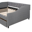 Upholstered Daybed With Two Drawers, Wood Slat Support by HouseOfZazla