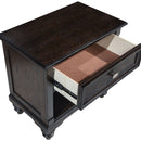 Berwick - 1 Drawer Nightstand With Open Cubby - Dark Oak by HouseOfZazla