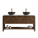 Indigo 60" Bathroom Vanity with Sinter Stone Countertop by HouseOfZazla