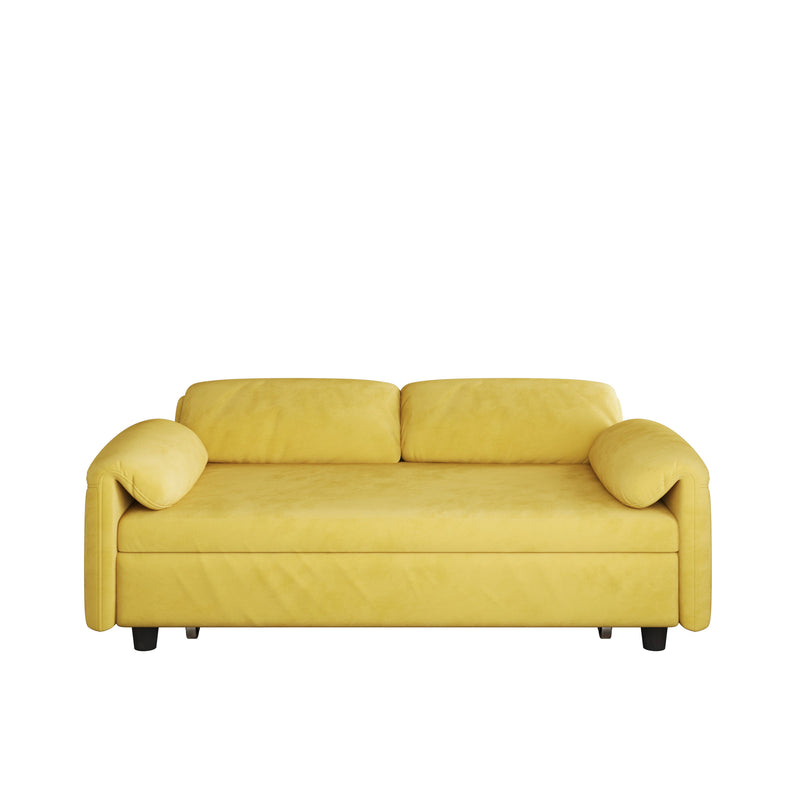 54 "yellow sofa Sofa bed dual purpose living room retractable bed velvet