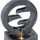 26.77'H Gray Circular Polyresin Outdoor Water Fountain with LED Light