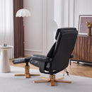 Upholstered Heated Massage 360° Swivel Accent Chair With Ottoman by HouseOfZazla