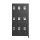 9 Door Lockers With Lock For Secure Storage And - Black by HouseOfZazla