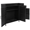 K&K 47.5"W Wicker Outdoor Storage Cabinet with Tempered Glass Top by HouseOfZazla