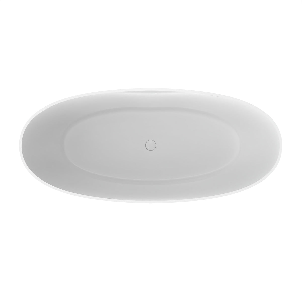 70.87 Inch Freestanding Solid Surface Soaking Bathtub, photo 7 of 10