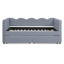 Gingham Daybed With USB Charging Port, Wave-Shaped Design by HouseOfZazla