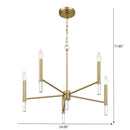 Courtyard - 5 Light Candle Chandelier - Clear / Gold