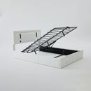 Upholstered Platform Bed Frame With Adjustable LED Headboard, USB C-Charging, Hydraulic Lift by Unique Piece Furniture
