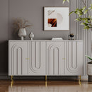 Modern Lacquered 4 Door Cabinet Sideboard Buffet Server Cabinet Storage Cabinet, For Living Room, Entryway, Hallway, Office, Kitchen And Dining Room by HouseOfZazla