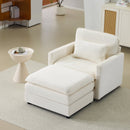 54" Plush Cloud Sofa: Modular Single + Ottoman Sofa with 22"
