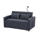 Convertible Sofa Bed Loveseat Sofa With Three USB Ports, Two Side Pockets, Two Cup Holders And 360° swivel Phone Holder For Living Room by Unique Piece Furniture