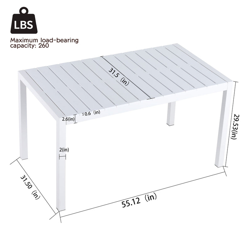 Modern Long Table with UV Resistant Powder-Coated Metal Legs, photo 4 of 4