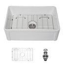 Apron Front Reversible Single Bowl Kitchen Sink & Grid And Strainer by HouseOfZazla