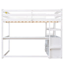 Modern Loft Bed With Built In Desk, Shelves, And 2 Drawers by HouseOfZazla