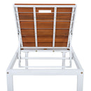 Outdoor Chaise Pool Lounge Chairs With Adjustable Backrest - Brown / White by HouseOfZazla