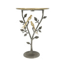 16x16x24" Metal Dual Bird Side Table with Round Tray