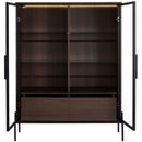 Modern Minimalist Style LED Curio Cabinet With Tempered Glass Door, Metal Legs by HouseOfZazla