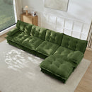 138" L Shaped Modern Sofa Modular Sectional Cloud Couch with Ottoman