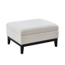 Upholstered Storage Ottoman With Reversible Lid Coffee Table With Rubberwood Legs by HouseOfZazla