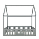 Wood House Bed With Fence And Door by HouseOfZazla