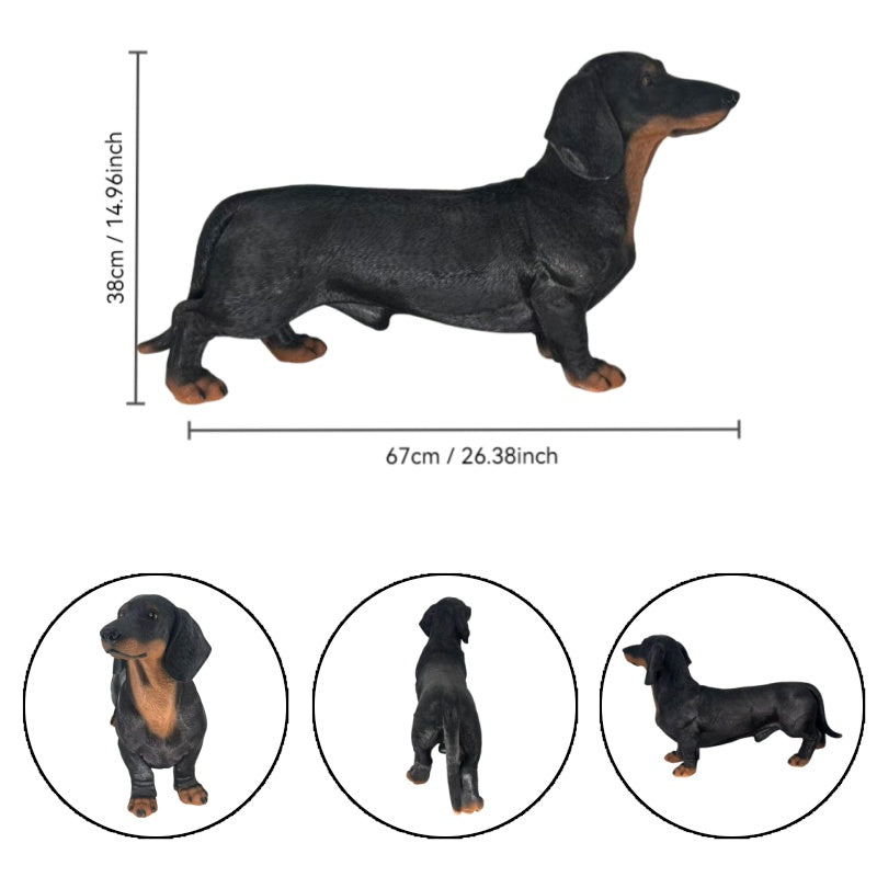 26" Black and Tan Dachshund Statue, photo 5 of 10