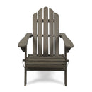 Outdoor Foldable Adirondack Chair With Hand Crafted Details - Gray by HouseOfZazla