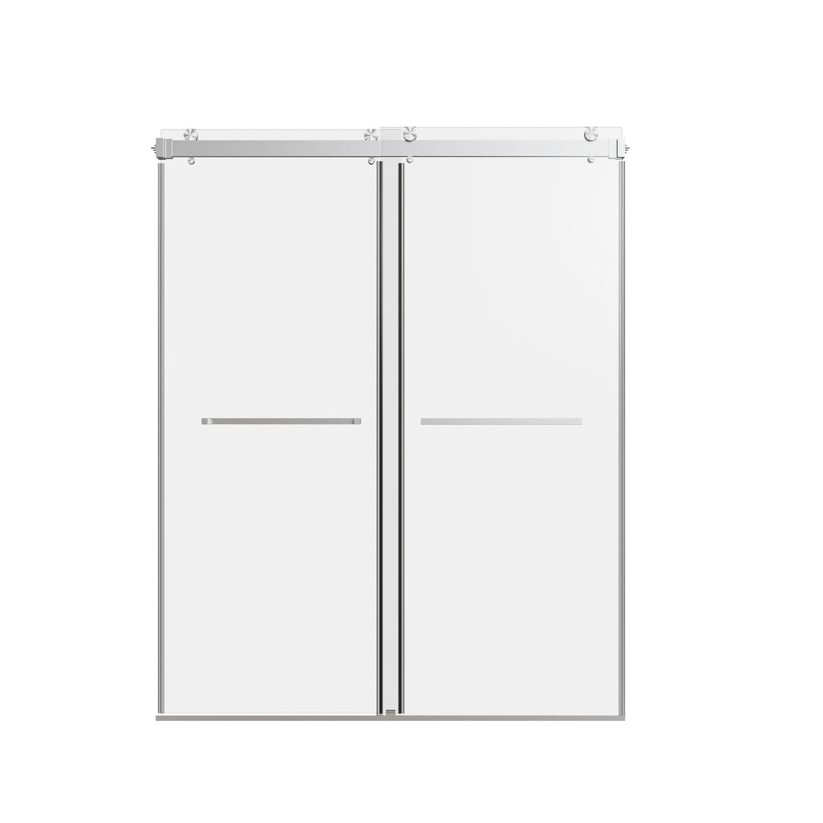 Frameless Double Sliding Shower Door In, Thick Tempered Glass, Reversible Installation, photo 4 of 16