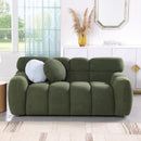 64.96 length, 35.83" deepth, human body structure for USA people, marshmallow sofa,boucle sofa, 2 seater, olive green BOUCLE