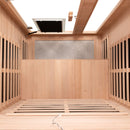 Low Emf Front Door With Heating Panel 1 People Hemlock Far Infrared Indoor Sauna Room - Natural by HouseOfZazla