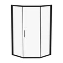 Diamond Shaped Corner Shower Door, Inward Sliding, Stainless Steel Frame by HouseOfZazla
