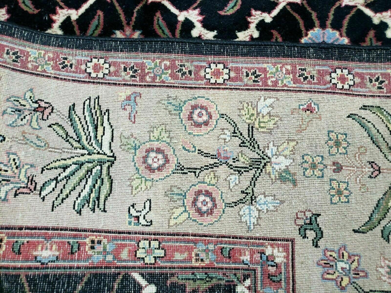 6' X 9' Handmade India Floral Oriental Wool Rug Carpet Hand Knotted Nice Black