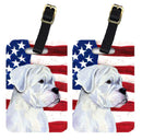 USA American Flag with Boxer Luggage Tag