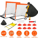 Kids Soccer Goal Training Equipment Set For Backyard Foldable 4x3FT Soccer Net Agility Ladder Inflatable Soccer Field Cones Portable Soccer Practice N