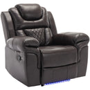 3 Pieces Recliner Sofa Sets Home Theater Seating Manual Recliner Chair With Center Console And LED Light Strip For Living Room by HouseOfZazla