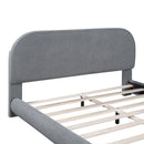 Upholstered Platform Bed With Thick Solid Frame And Stylish Curve-Shaped Design