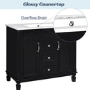 Bathroom Vanity With Top Sink, Basin On Cabinet With 2 Soft Closing Doors And 2 Drawers