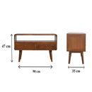 Solid Wood Curved Media Unit