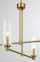 Enigma - 4 Lights Chandelier With Clear Ribbed Satin - Antique Brass / Clear / Gold by HouseOfZazla