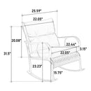 3 Pieces Patio Furniture Set Rocking Bistro Set Outdoor Rattan Conversation with Coffee Table for Garden Balcony Backyard Poolside