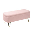 Storage Ottoman Bench For End Of Bed Legs, Modern Camel Faux Fur Entryway Bench Upholstered Padded With Storage For Living Room Bedroom by Unique Piece Furniture