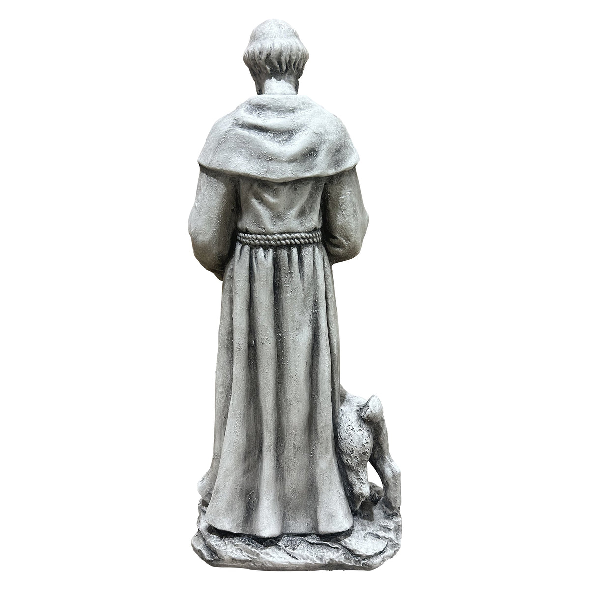Magnesium Oxide Saint Statue With Lamb Weatherproof Religious Sculpture, photo 7 of 7